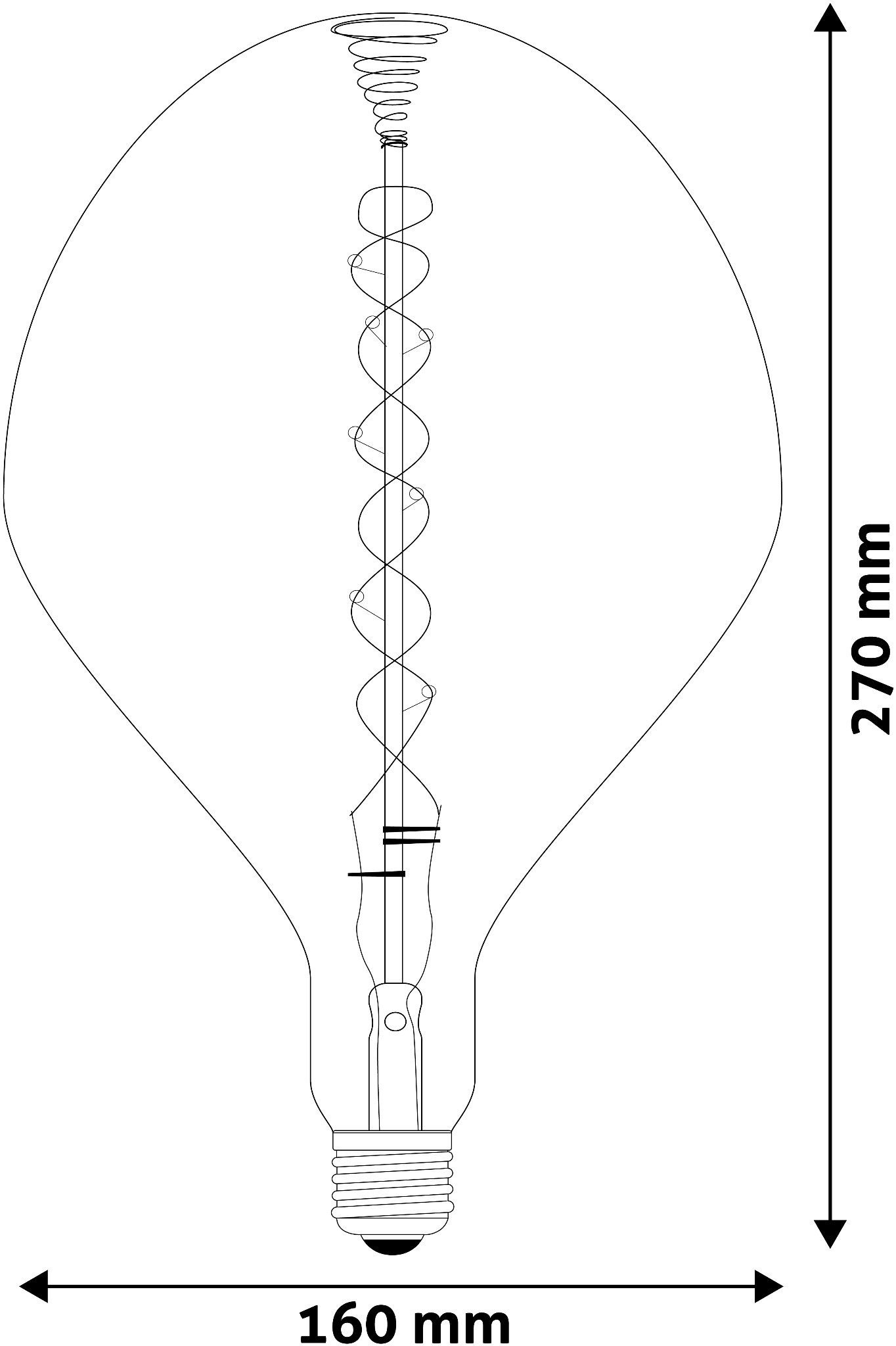 Dekorační led vlákno Jumbo žárovka e27 8W 2400K kouřová stmívatelná